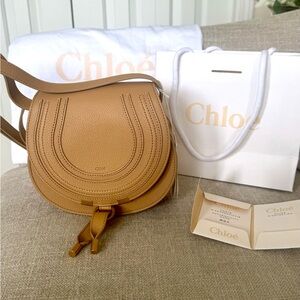 Small Authentic Chloé Marcie saddle bag in Milky brown NWT